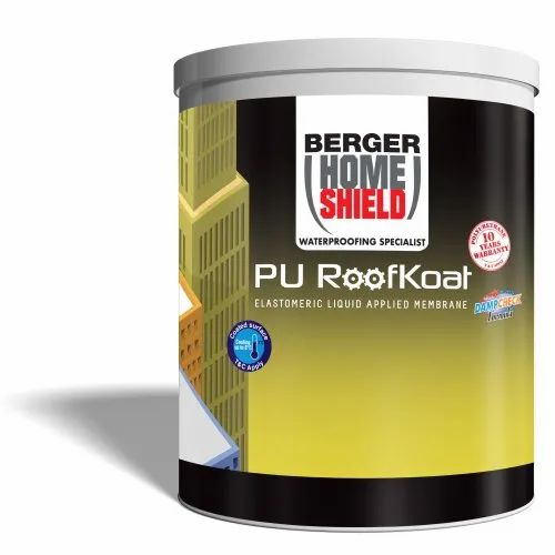 White Berger PU RoofKoat Elastomeric Liquid Applied Membrane, Packaging Size: 4 Ltr