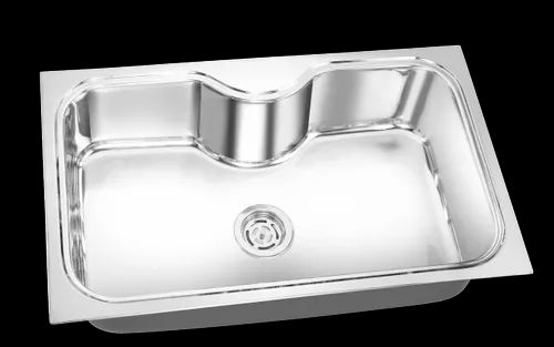 Single Stainless Steel Prabhat+ Designo 304 Ocean Kitchen Sink, Size: 24x18x8