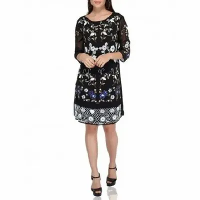 Embroidered Indo Western Black Embellished Designer Dress