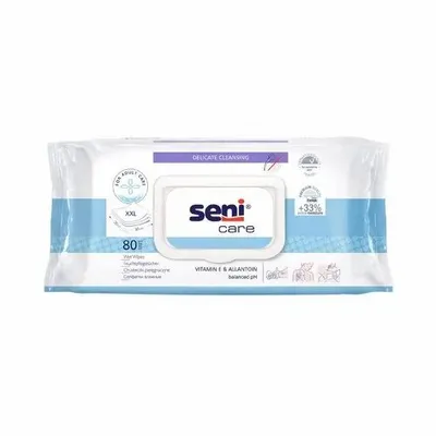 Vitamin E + Allantoin Seni Care Wet Wipes, For Personal, Packaging Size: 80 Piece