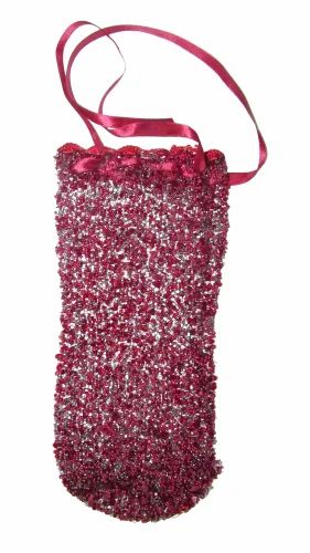 Red Sequins & Glass Beads _Wine Bag