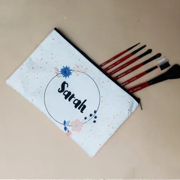 Personalized Make Up Pouch With Set of Brushes