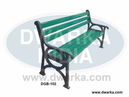 DWARKA INDIA Black Garden Bench Cast Iron Bench, Size: 64x25x37