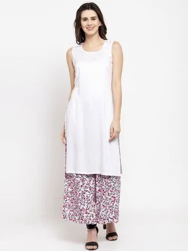 Ayaany Side Slit Off sleeve Rayon Kurta