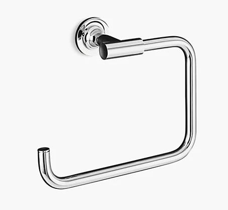 Brass Silver Purist Towel Ring