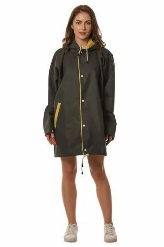 Unisex Rubberized Fabric Rain Jacket