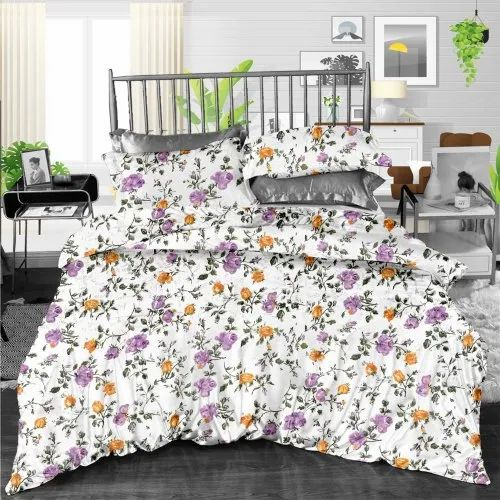 Multicolor Cotton Designer Printed Double Bed Sheet, For Home