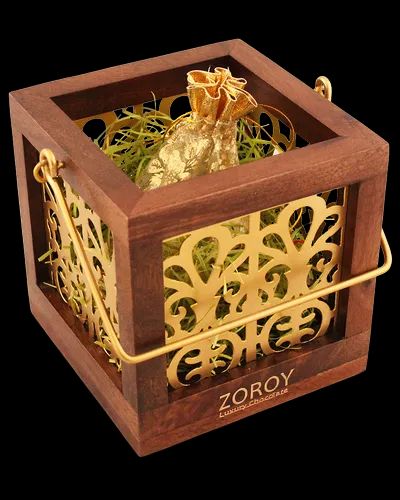 Zoroy Luxury Chocolate The Wooden Lantern For Diwali With 15 Chocolates