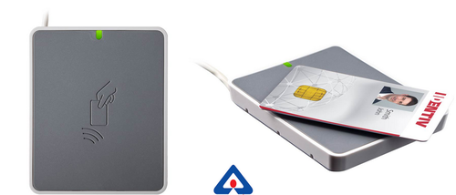 Grey And White Identiv UTrust 3700 F Contactless Smart Card Reader
