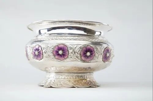 Polished Round Pure Silver Bowl