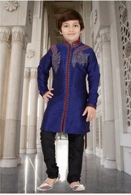 Kids Blue Ethnic Wear Traditional Kurta Pajama