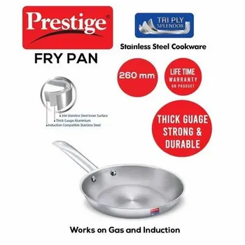 Prestige Silver Triply Splendor Fry Pan, For Home, Capacity: 260mm