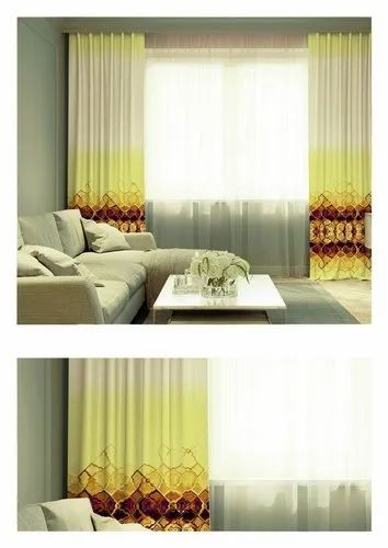 Digital Polyester Geometric Pattern Curtain, For Door & Windows