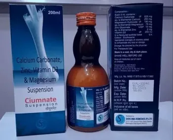 Ciumnate Syrup Calcium Phosphorus, Mg, Zinc & Vit. D3 Suspension Syp 200 Ml, For Personal, For Clinical