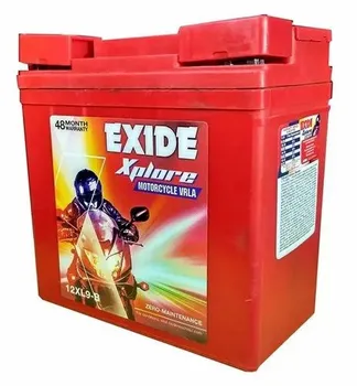 12 Xl9-B Exide Motorcycle Battery, 3kg, Capacity: 9 Ah