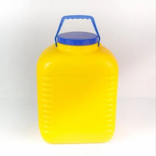 Square 15L HDPE Yellow Dalda Storage Jar, Weight: 450g