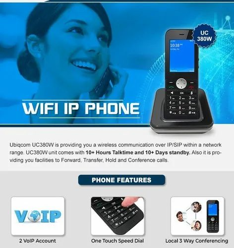 Wifi / Wireless Dect Base IP Phone, Model Name/Number: Ubiqcom Uc380w