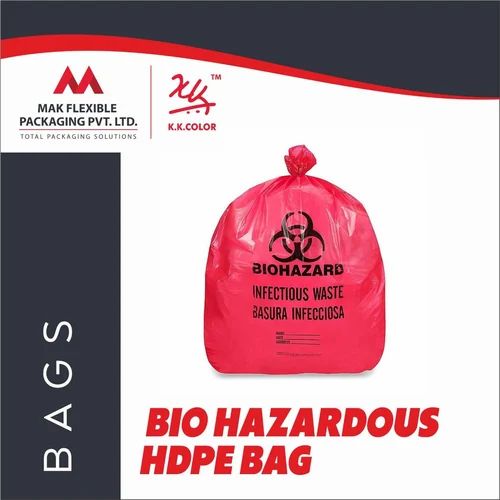 KK Color Pink Bio Hazardous HDPE Bag