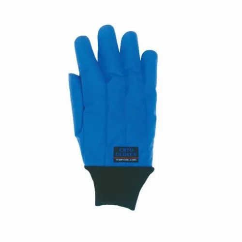 Leather(Buff/Split/Chrome) Blue Mallcom Crwr Cryogenic Gloves, Size: Medium