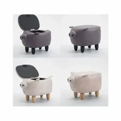 Leather Cute Animal Shaped Storage Ottoman