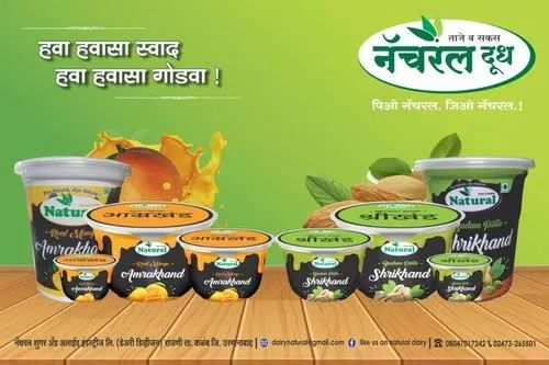 Natural Fresh Shrikhand, Packaging Type: Cup