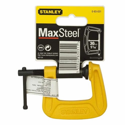 Stanley Max Steel C-Clamp (Yellow & Black)  25mm/1""G" Clamp with 2KN Clamping force