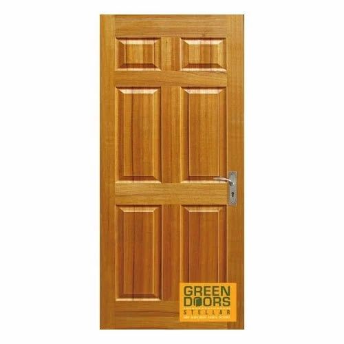 Hinged Brown Greenply Signature Teak Decorative Veneered Door, For Interior