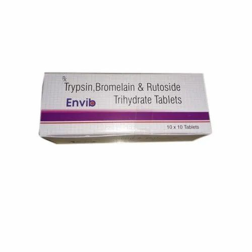 Trypsin Bromelain And Rutoside Trihydrate Tablets, Packaging Type: Box