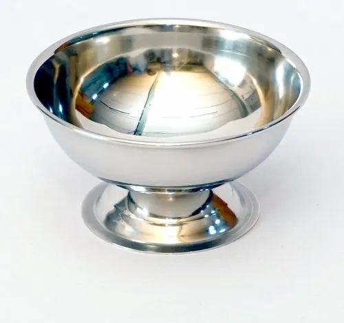 Silver Stainless Steel Ice Cream Cup