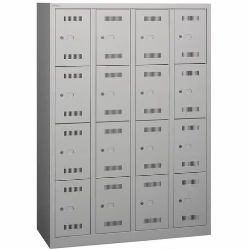 Mild Steel 16 Compartments Industrial Locker, Size/dimension: 78 " X 36 " X 19"