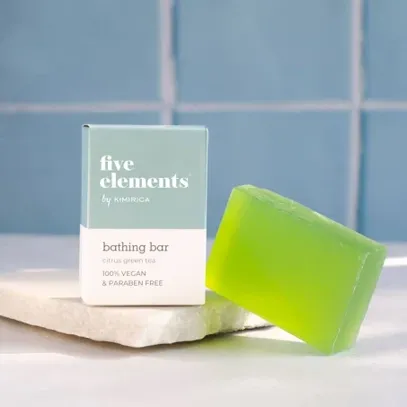 Kimirica Five Elements Citrus Green Tea Bathing Handmade Soap ,(100g) 100% Vegan & Paraben Free