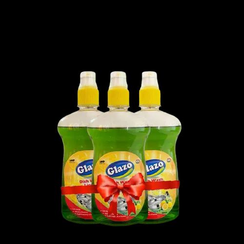 Glazo Dishwash Liquid Gel Pack of 3- 500 ml