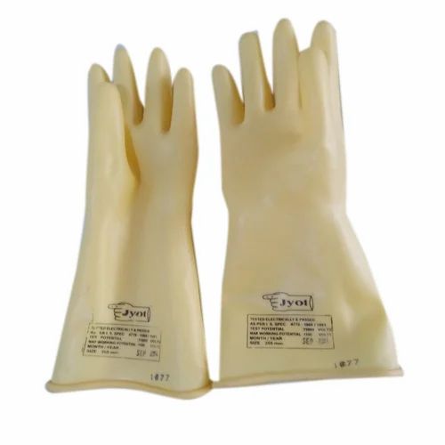 Plain Rubber Jyot 11KVA Electrical Hand Gloves