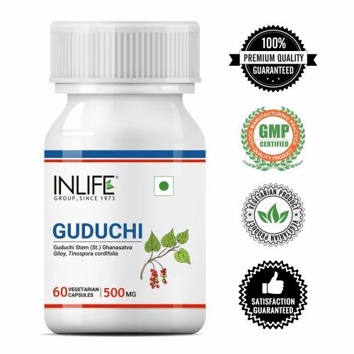 Inlife Guduchi Giloy Capsule Extract Immunity Booster Supplement 500mg - 60 Vegetarian Capsules