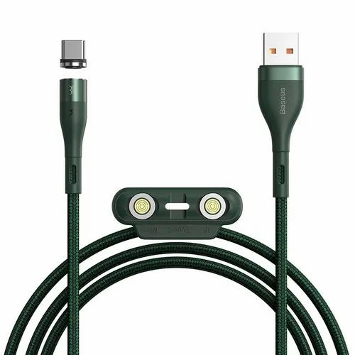 Baseus Zinc 3in1 Magnetic Usb Cable - Lightning / Usb Type C / Micro Usb  3a 1 M Green