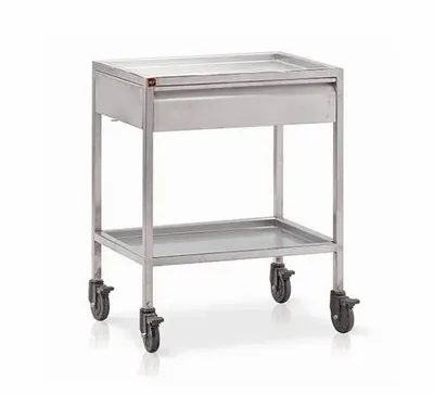 Silver Stainless Steel HOF ECG Trolley, Polished