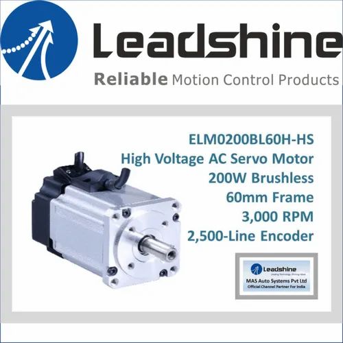 Leadshine ELM0200BL60H-HS High Voltage AC Servo Motor, 220 Vac, 400W