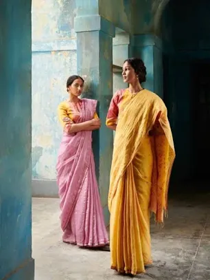 Alka Jamdani Linen Handloom Sari