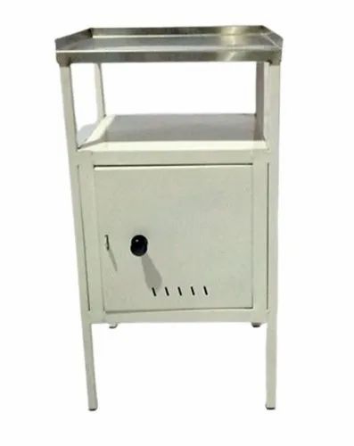 White Mild Steel Standard Bedside Locker, Size: L450mm X W450mm X H860mm