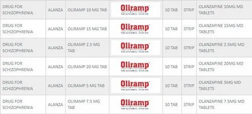 Oliramp Olanzapine, Packaging Size: 10x10