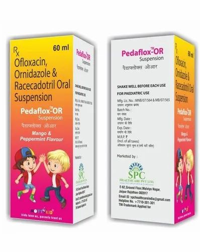 Syrup Ofloxacin Ornidazole Racecadotril Oral Suspension, 60ml