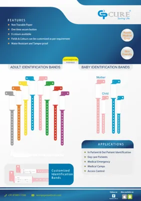 Non Tearable Patient Identification Wrist Bands / Secure Bands