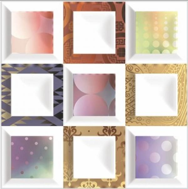 Multi Color Amazone Prism Decor (Random) Glossy Finish Tile, Size: 300X300 mm