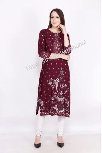 Rayon Casual Wear Ladies Designer Kurti