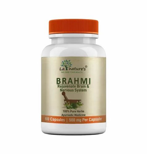 La Nature's Brahmi 500 mg (Bacopa Monnieri) B60 Veg Capsules