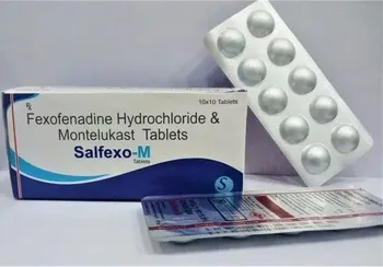 Salfexo-M Fexofenadine 120mg Montelukast 10mg, Packaging Type: Box, Packaging Size: 10x10