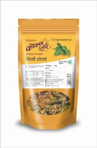 Konkan Shopee Spicy Green Chilli Pickle, Packaging Type: Pouch, Packaging Size: 200g