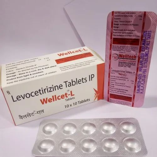 Levocetirizine 5mg Welltech Pharmaceuticals Wellcet-l Tab, Packaging Size: 10x10, Tablet