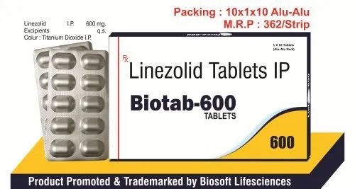 BIOTAB-600 Linezolid 600 Mg Tablets, 10x1x10 Alu Alu