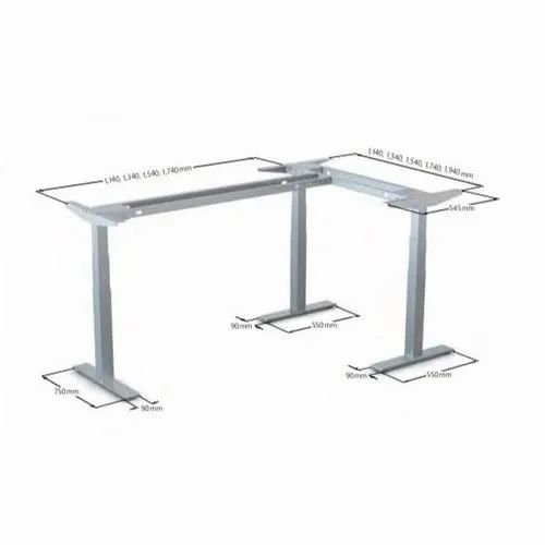 Steel 3 Leg Adjustable Corner Desk For Work Place
